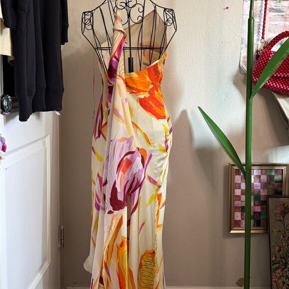 Cult Gaia Trysta Draped High-Low Floral-Print Maxi Dress - Picture 2 of 7